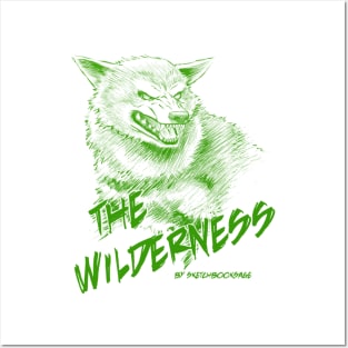 Wolf, The Wilderness- Green Design Posters and Art